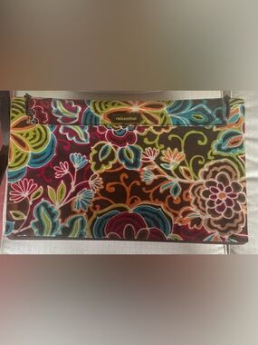 NWOT Reisenthel Small Multicolor Floral Canvas Storage Box Brown